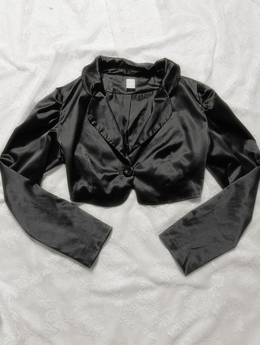 Satin Cropped Blazer ✞︎