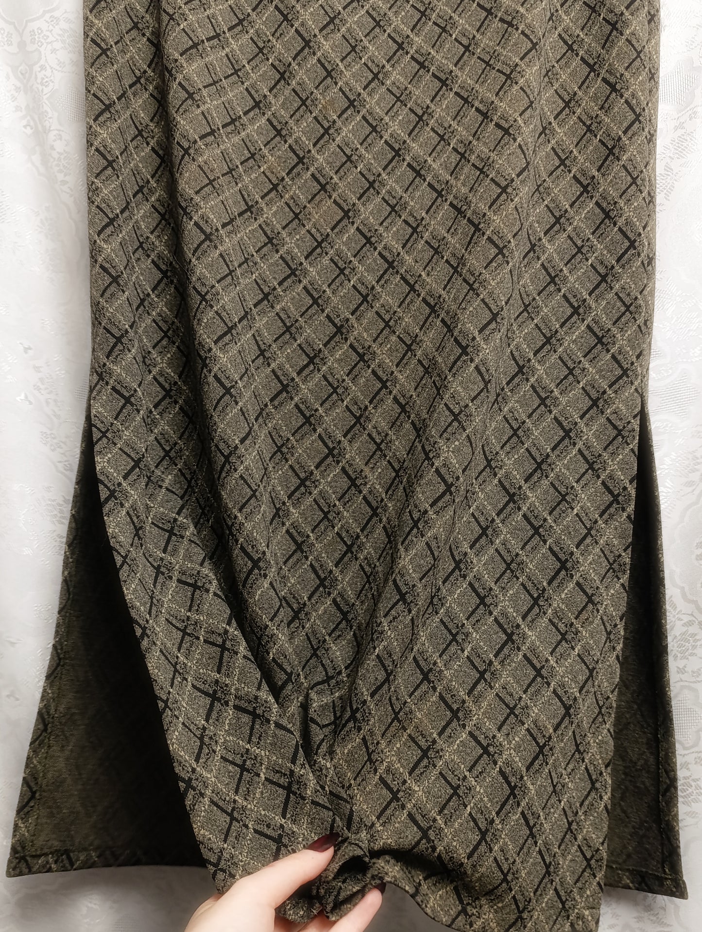 Vintage Plaid Maxi Skirt 𖤐⭒๋࣭