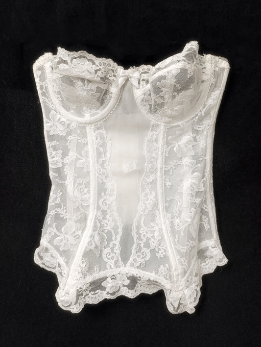 White Lace Corset Top 𝜗ৎ