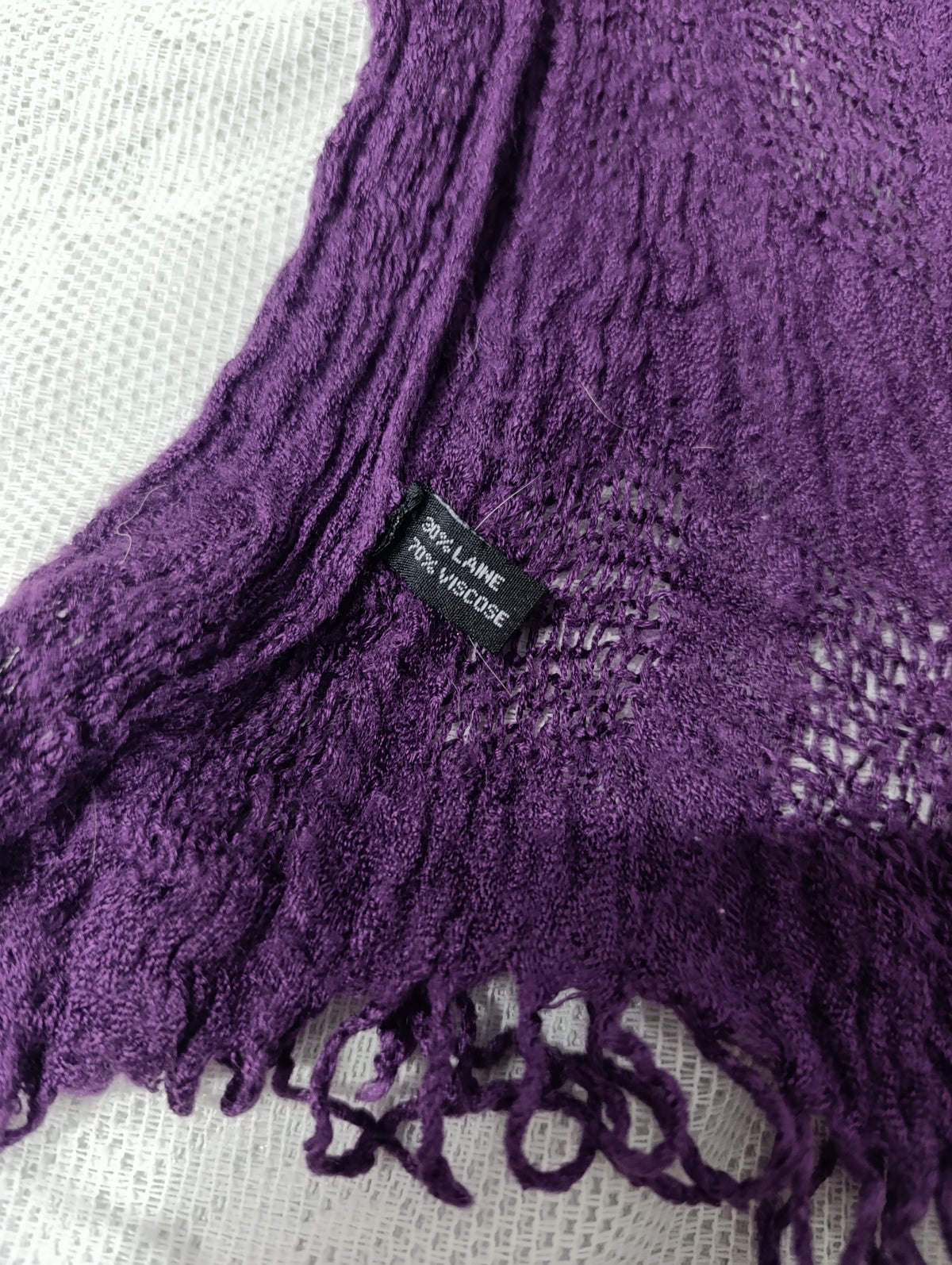 Purple Wool Wrap Scarf જ⁀➴