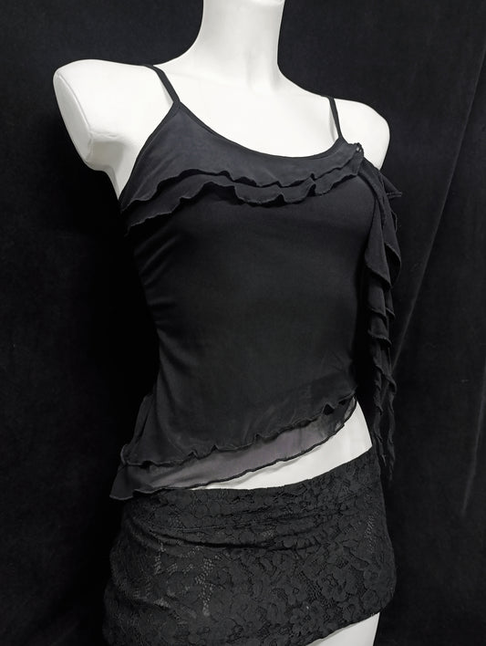 Ruffled Mesh Top ₍ᐢ._.ᐢ₎♡