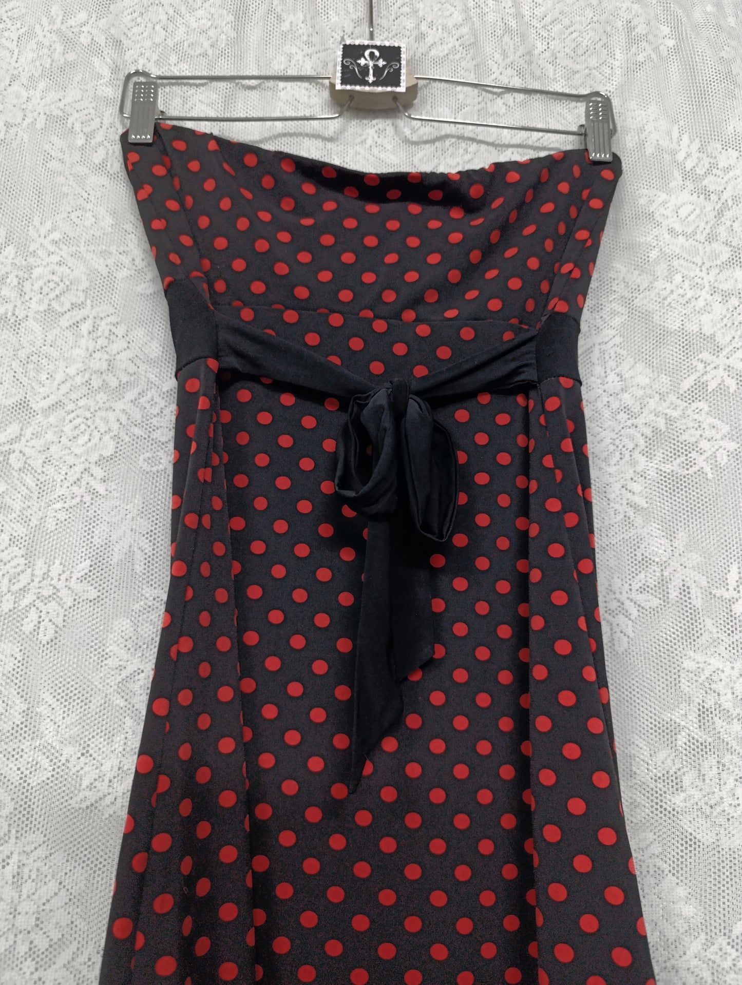 Red Polka Dot Tube Dress *ੈ✩‧₊˚