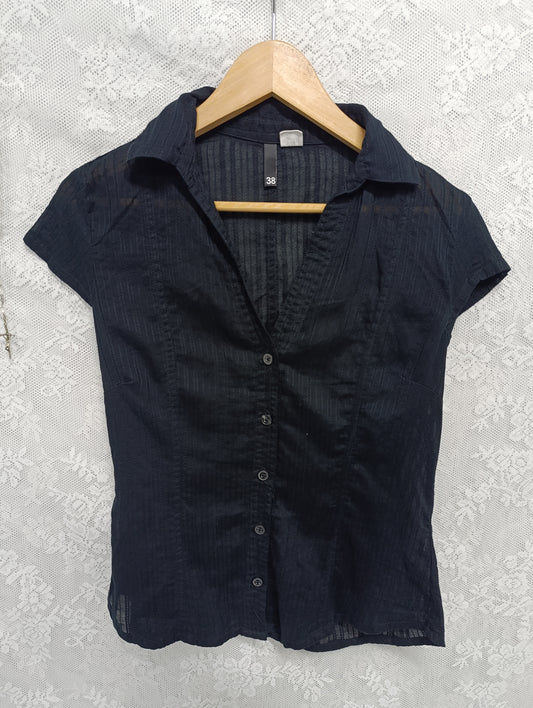 Sheer Cotton Shirt 𖤐⭒๋࣭