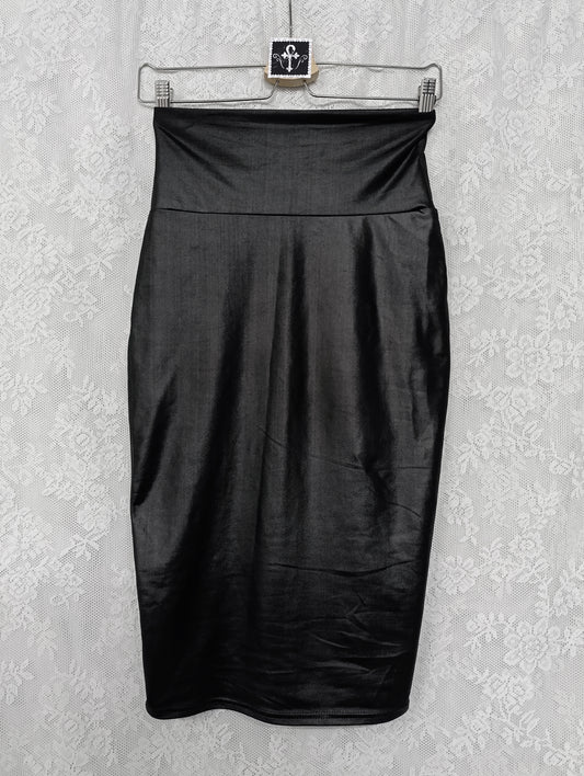 Faux Leather Midi Skirt ⚓︎