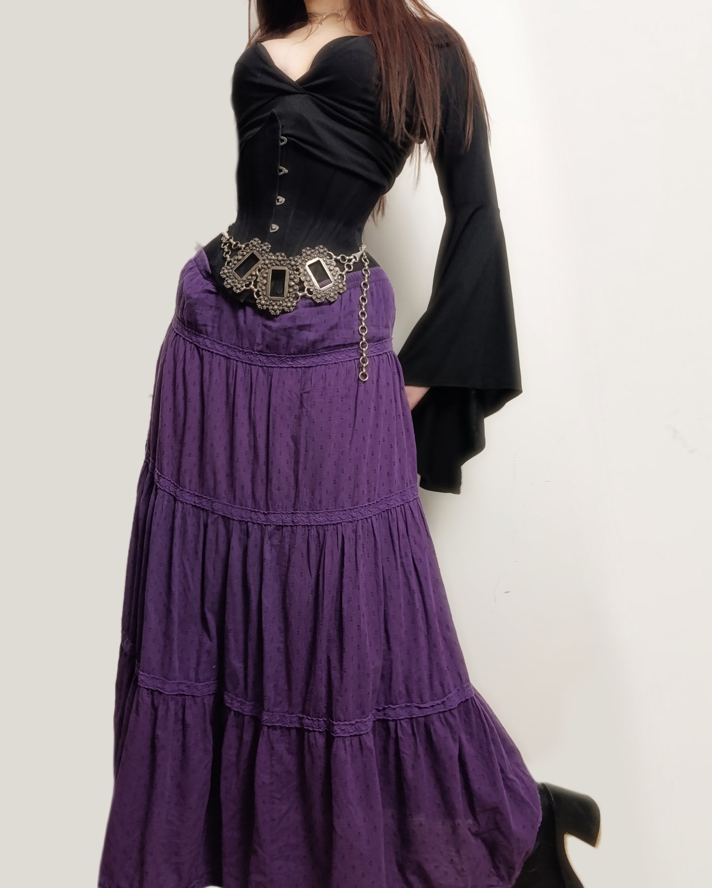 Purple Lace Maxi Skirt ˚☽˚.⋆