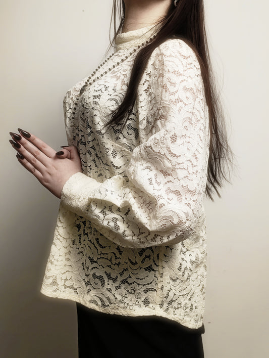 Cream Lace Shirt ✮⋆˙