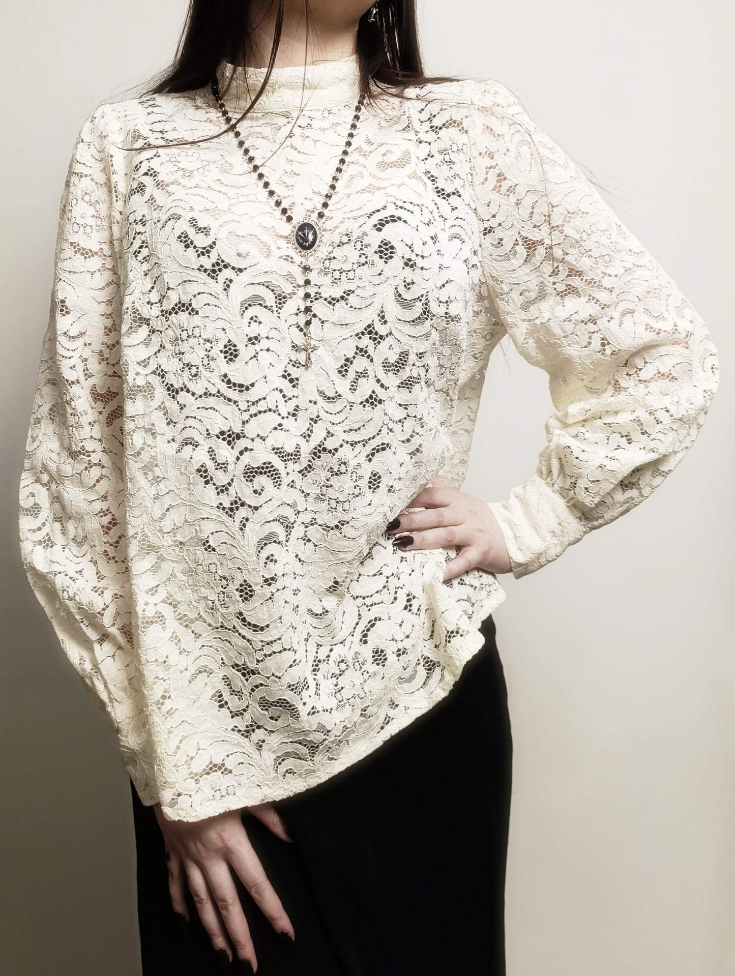 Cream Lace Shirt ✮⋆˙