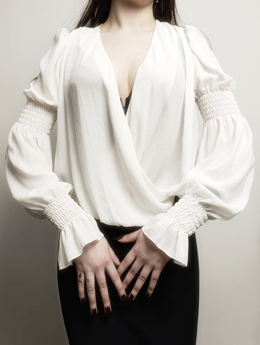 White Elegant Bodysuit ‧₊˚✩彡