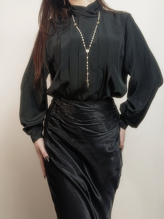 Vintage High-Collar Blouse with Puffy Sleeves ⋆☥⋆