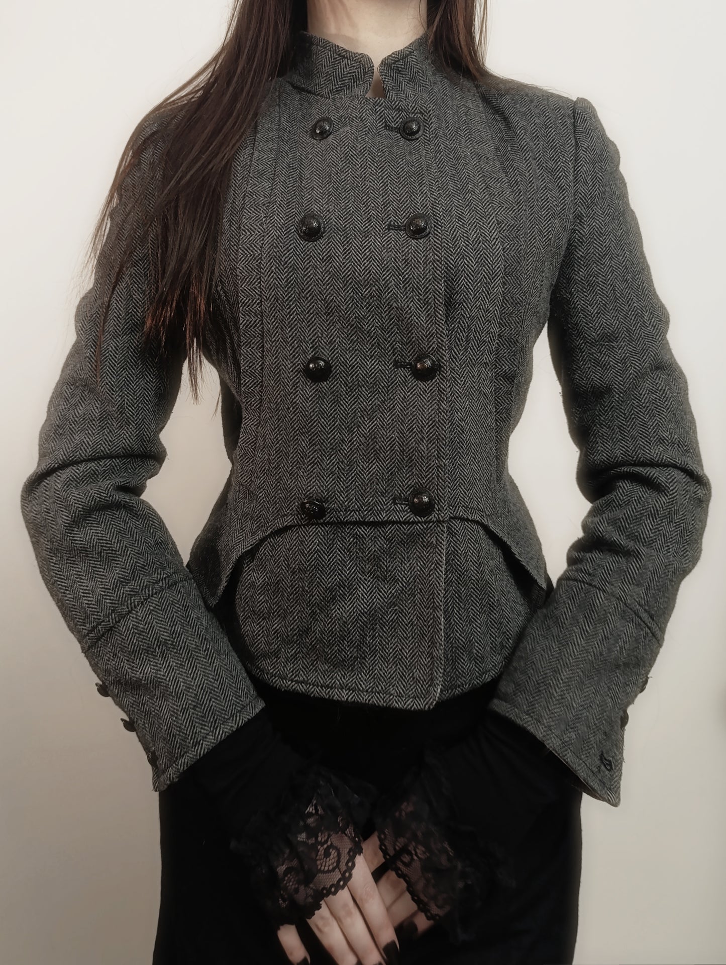 Herringbone Button-Up Coat ✟