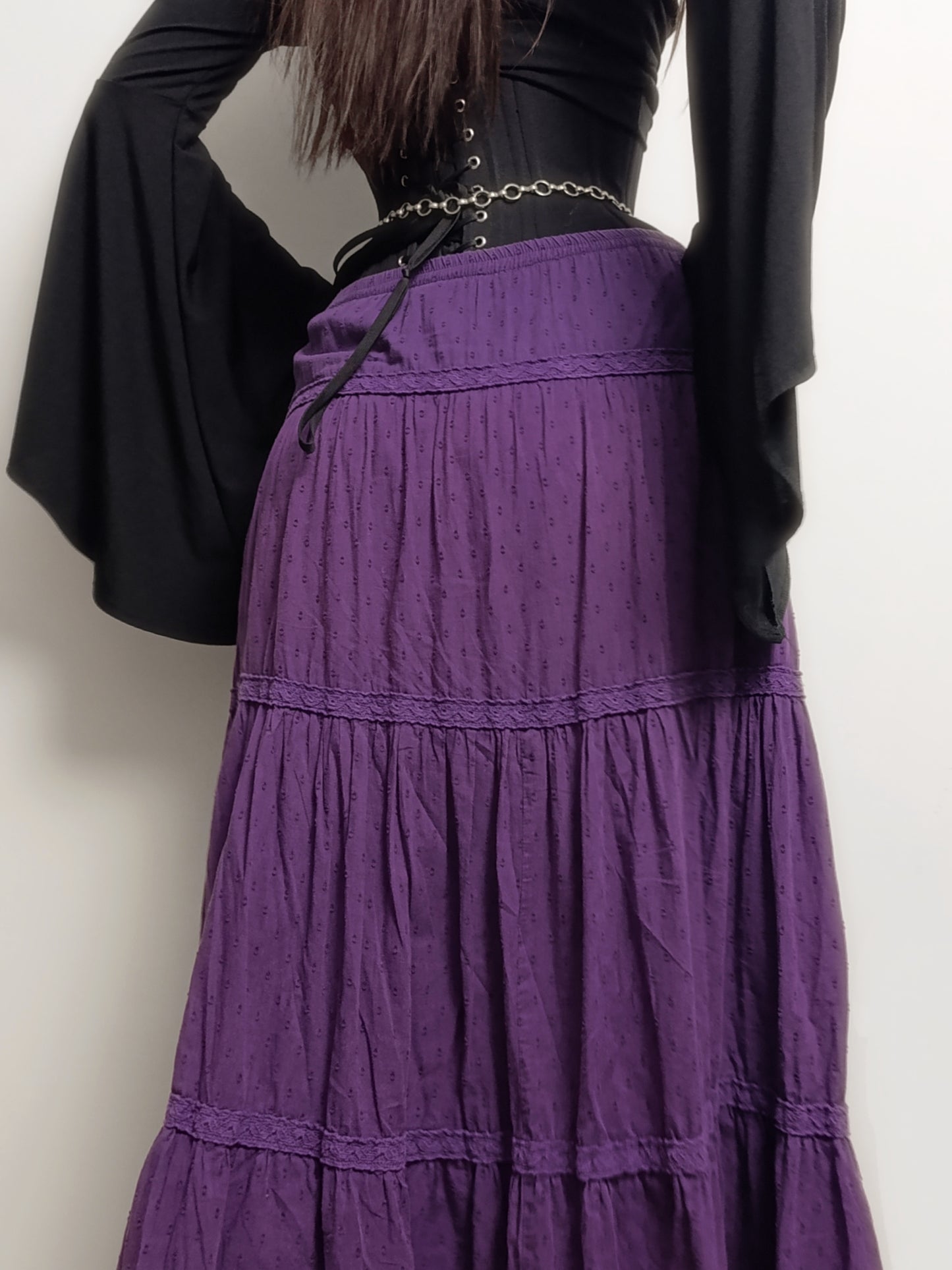 Purple Lace Maxi Skirt ˚☽˚.⋆