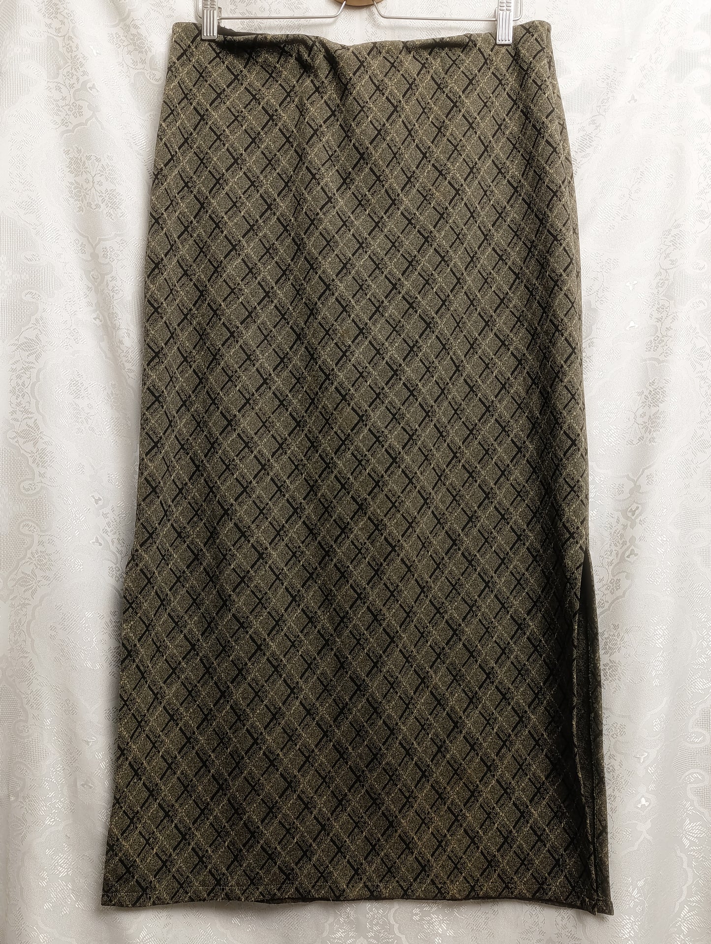 Vintage Plaid Maxi Skirt 𖤐⭒๋࣭