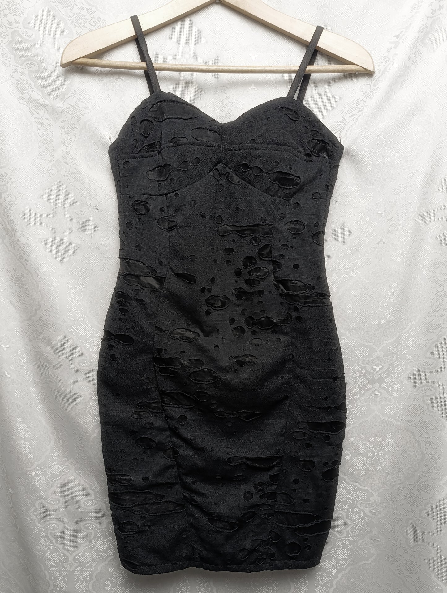 Raven Distressed Bodycon Dress ✞︎