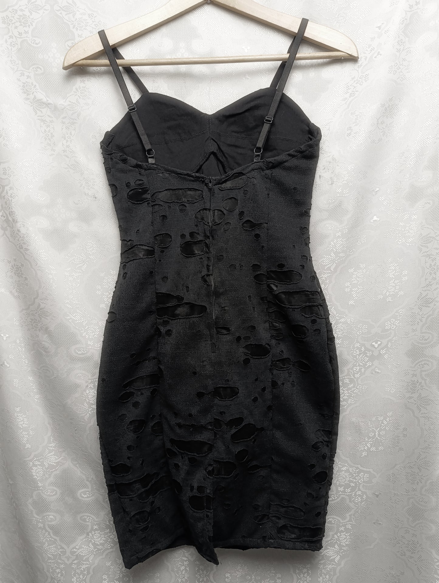 Raven Distressed Bodycon Dress ✞︎