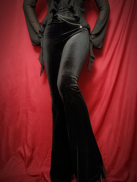 Velvet BellBottoms with Pentagram Chain ⛦