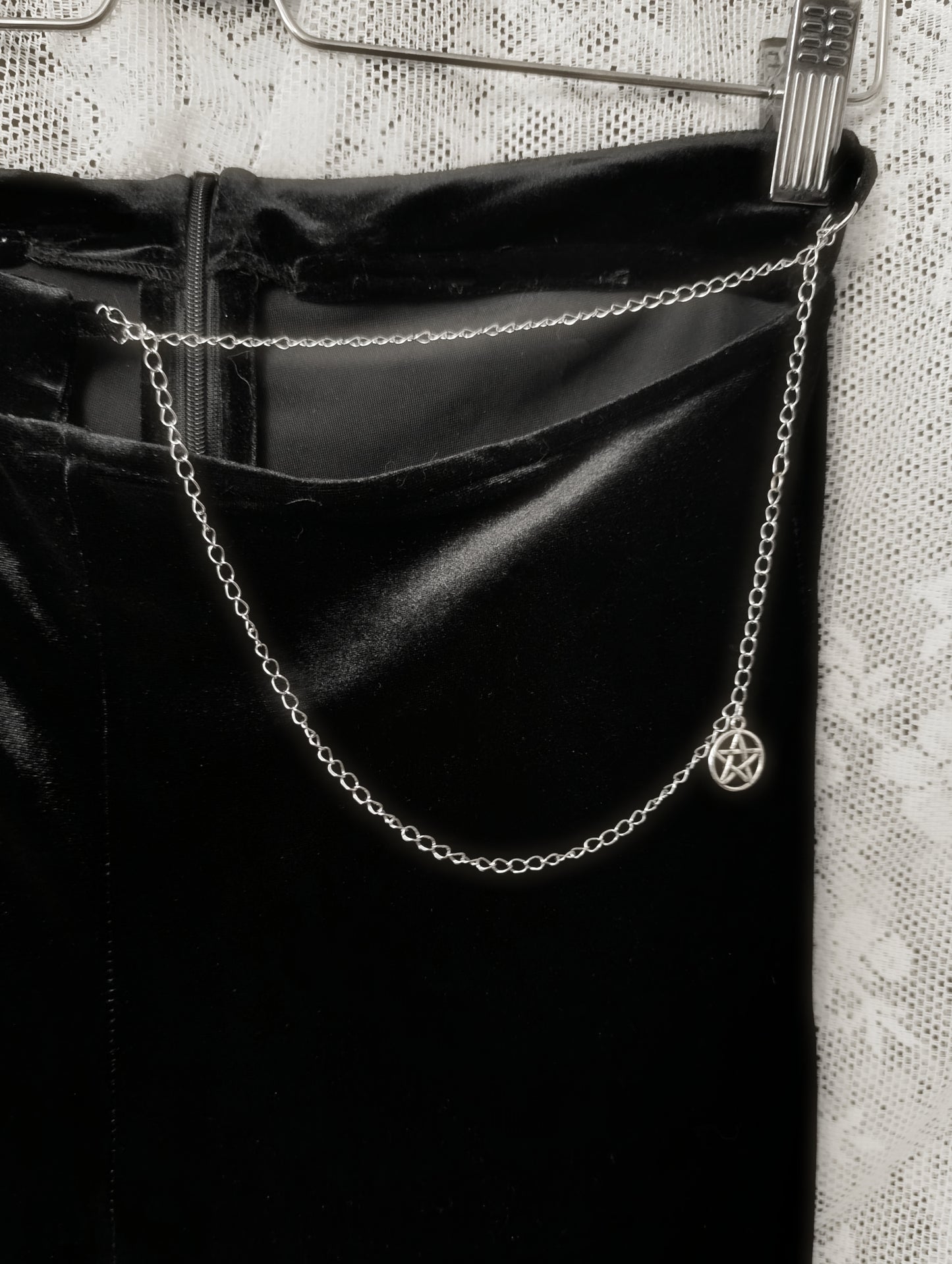 Velvet BellBottoms with Pentagram Chain ⛦