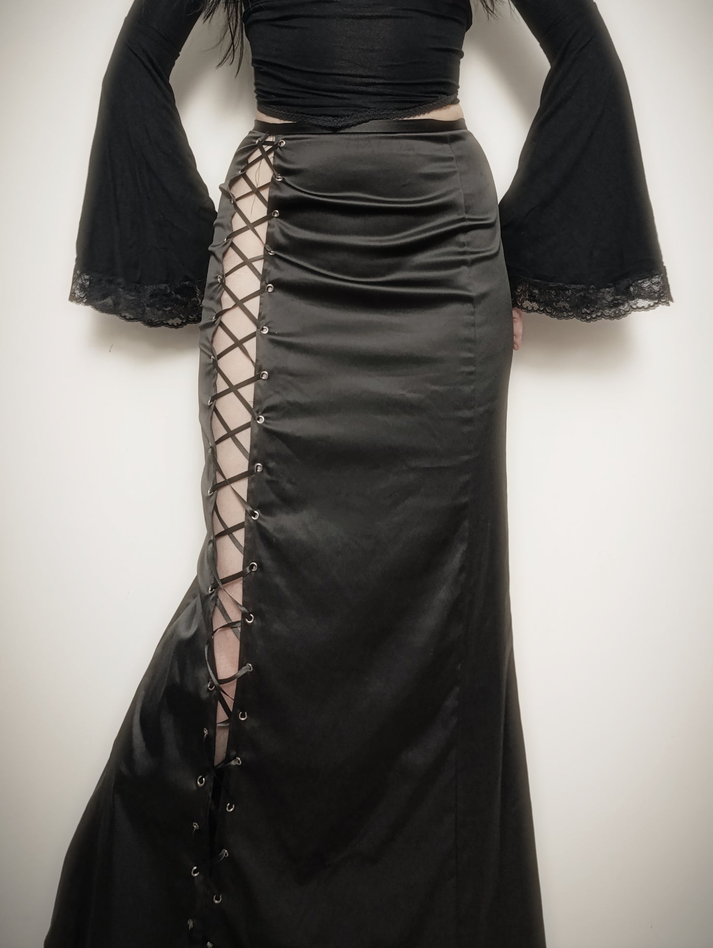 Lace-up Satin Skirt ⛦