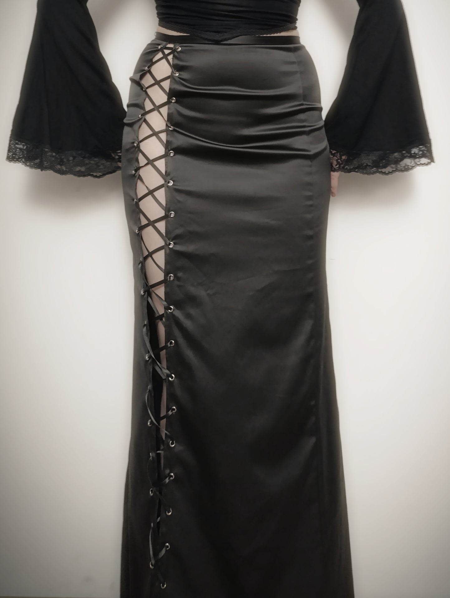 Lace-up Satin Skirt ⛦