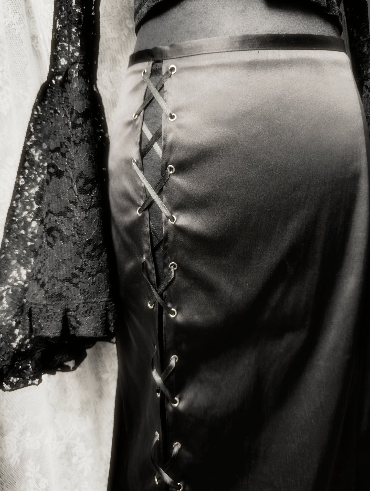 Lace-up Satin Skirt ⛦