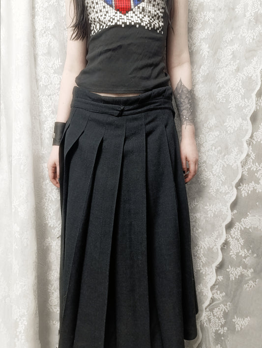 Vintage Pleated Maxi Skirt 𓆩♱𓆪