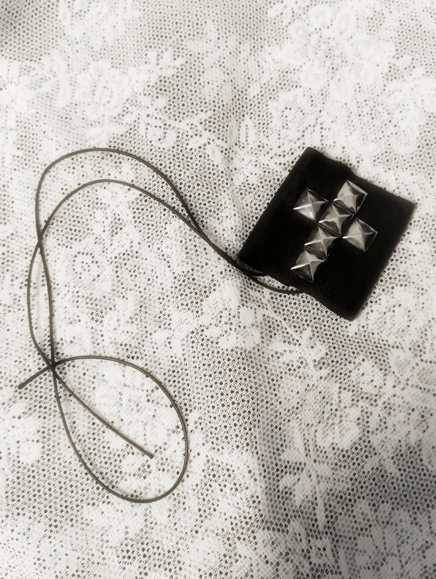 Leather Cross Bracelet ༺♰༻