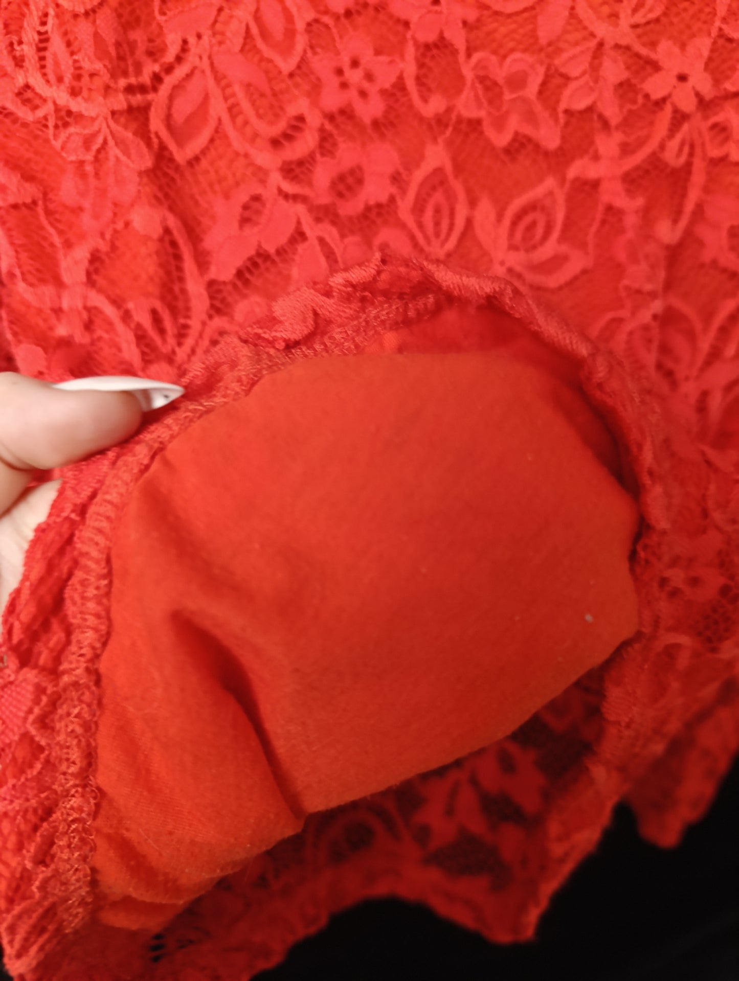 Red Lace Off-Shoulder Top ༺♰༻