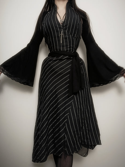 Linen Striped Halter Dress 𝜗ৎ