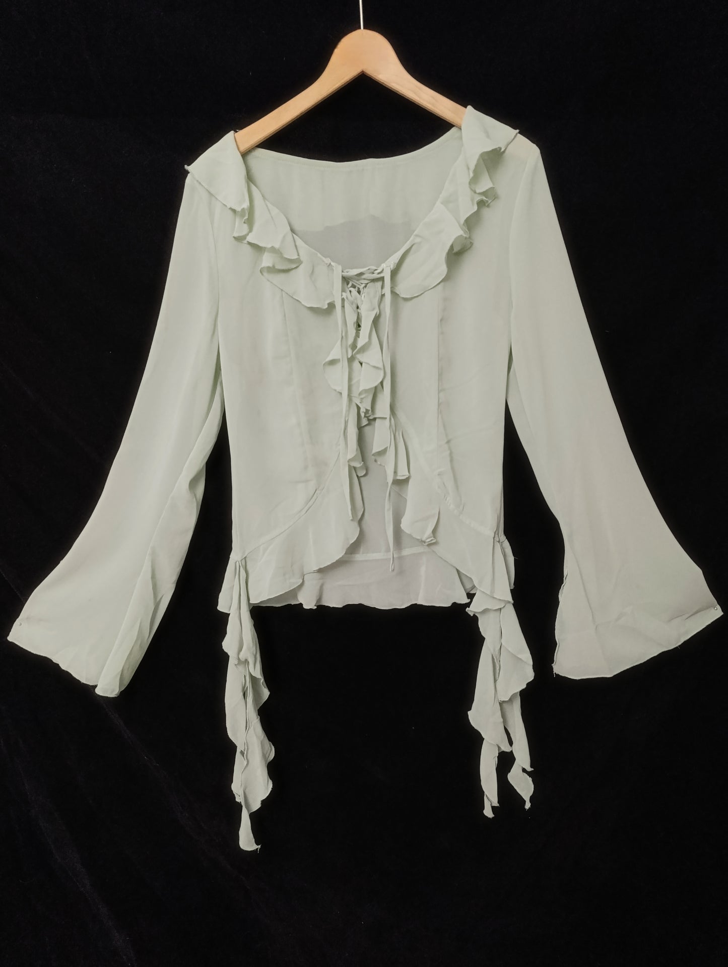 Mint Ruffle Tie Blouse 𝜗ৎ