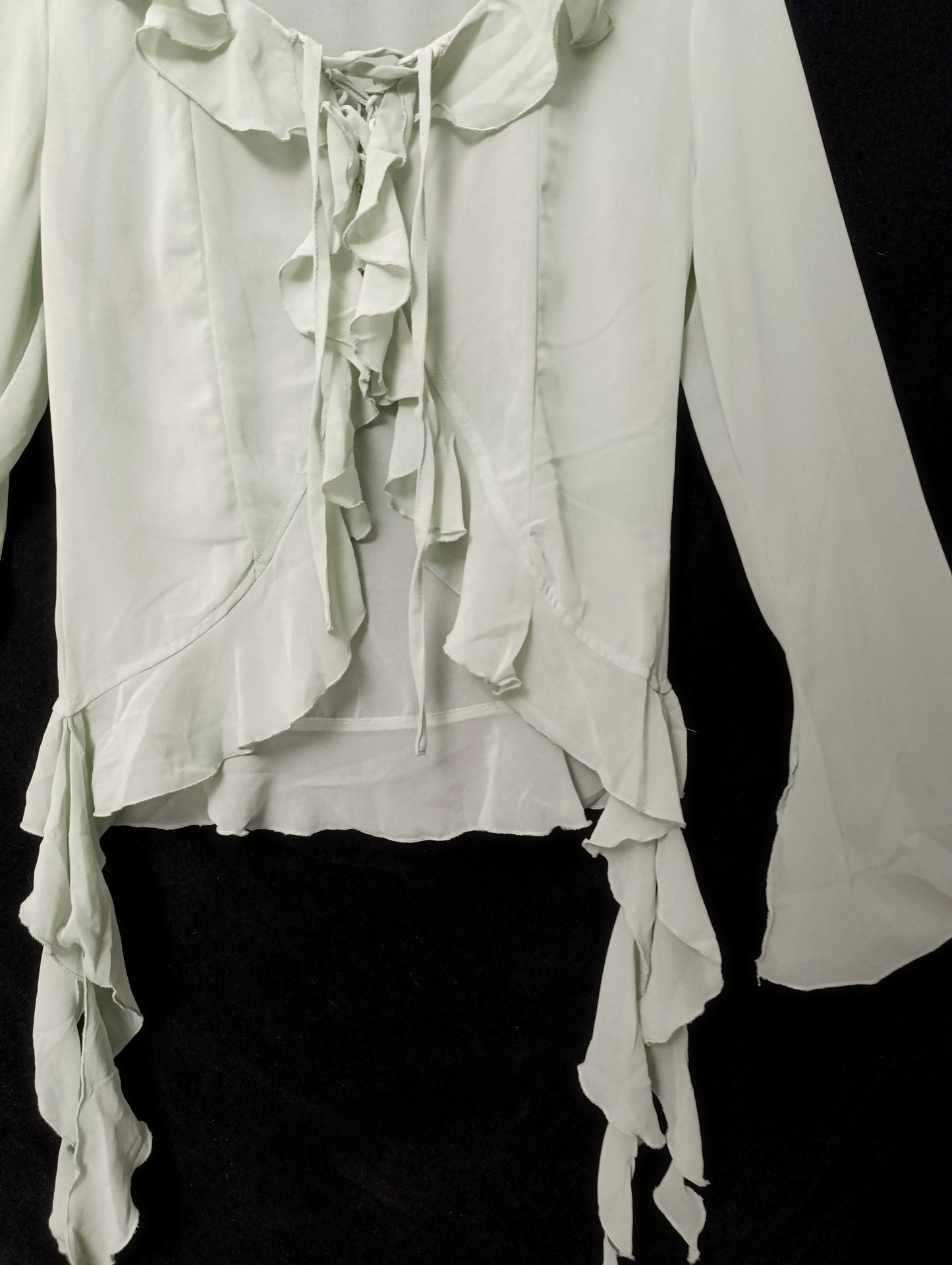 Mint Ruffle Tie Blouse 𝜗ৎ