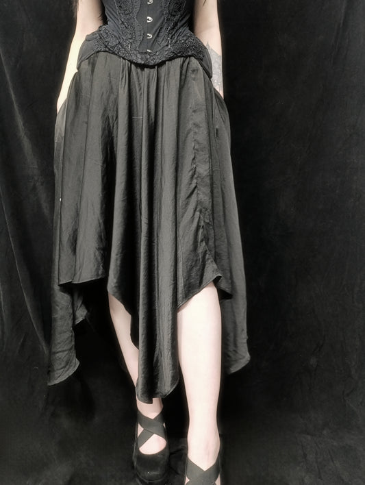 Asymmetrical Satin Skirt 𖤐⭒๋࣭