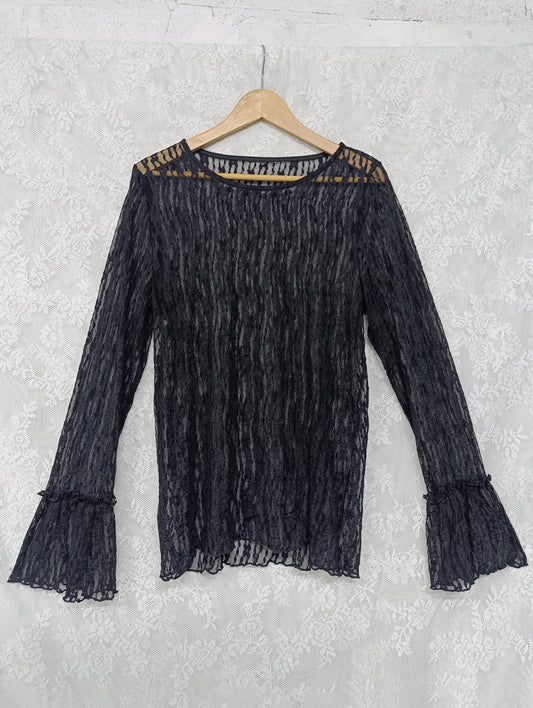 Lace Long Sleeve Top 𖤐⭒๋࣭