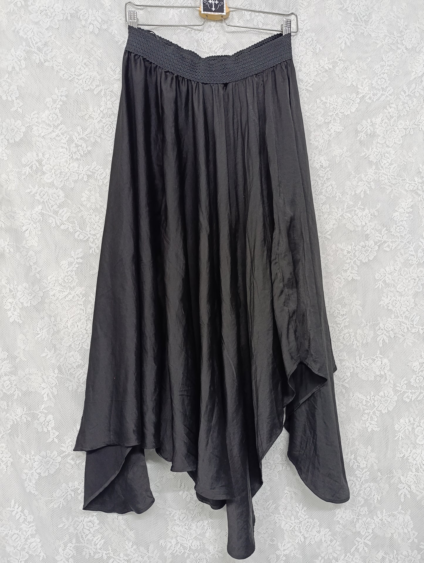 Asymmetrical Satin Skirt 𖤐⭒๋࣭