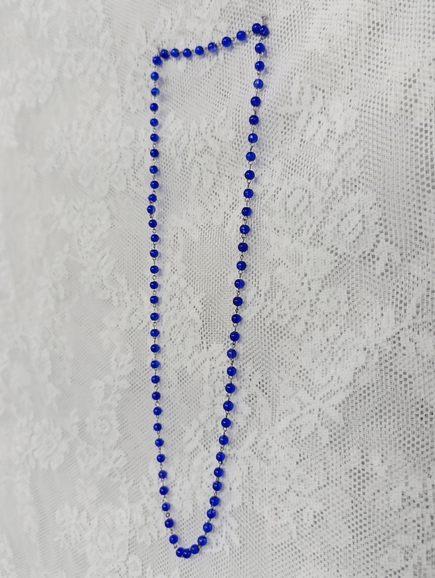 Cobalt Beaded Long Necklace 𝜗ৎ