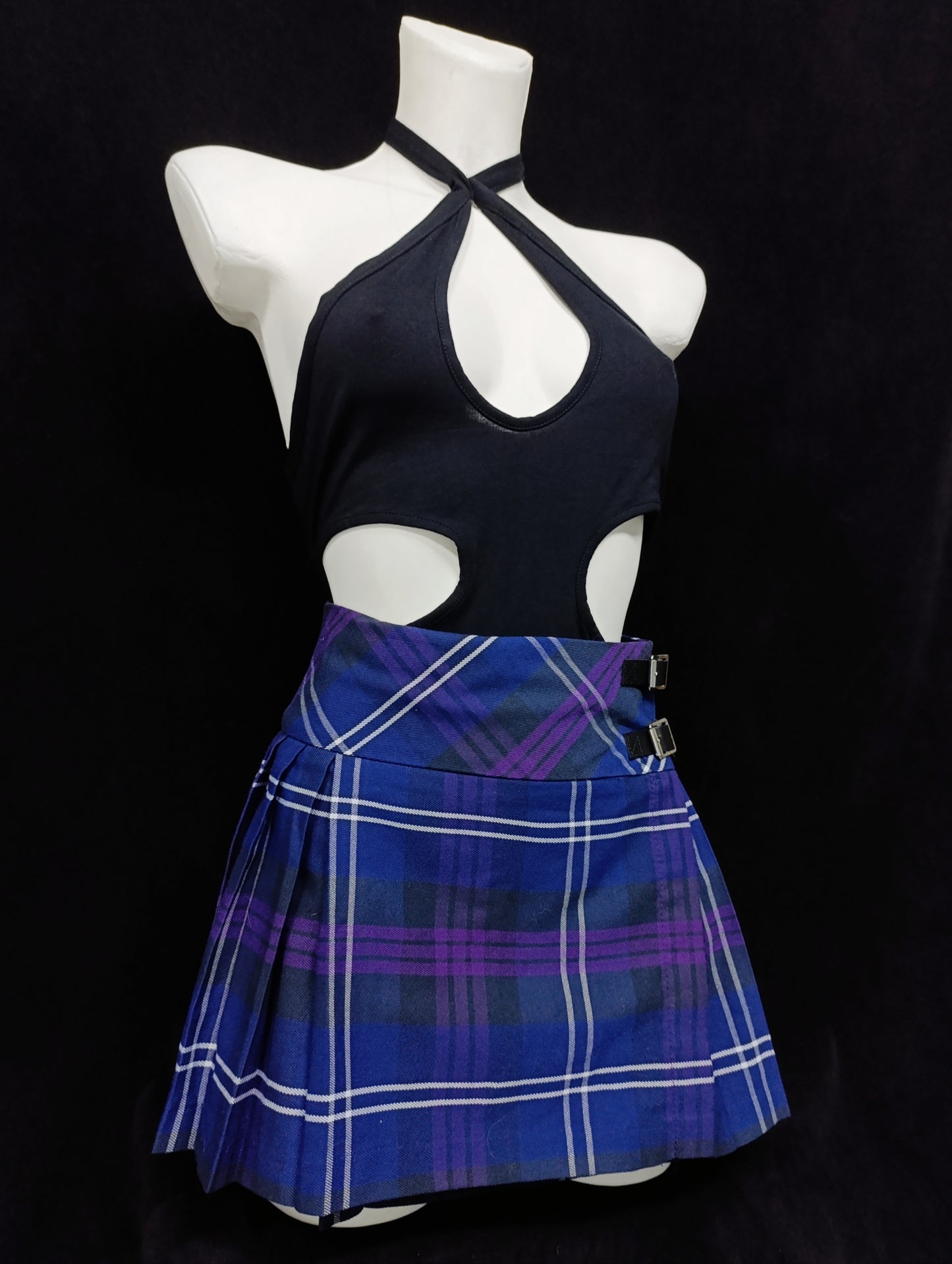 Purple Pleated Mini Skirt 𝜗ৎ