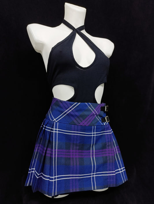 Purple Pleated Mini Skirt 𝜗ৎ