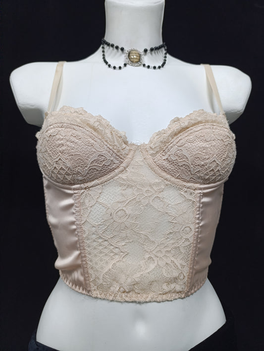 Powder Pink Lace Corset Top 𝜗ৎ