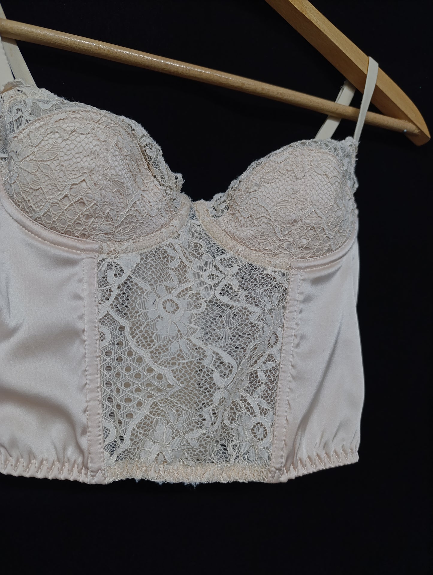 Powder Pink Lace Corset Top 𝜗ৎ