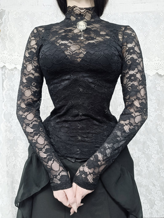 Lace Turtleneck Top -♡´-