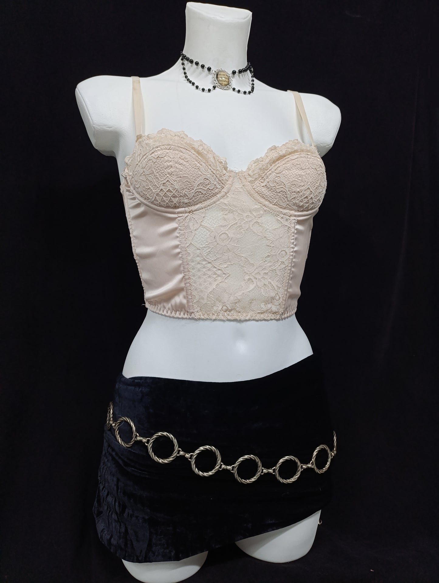 Powder Pink Lace Corset Top 𝜗ৎ