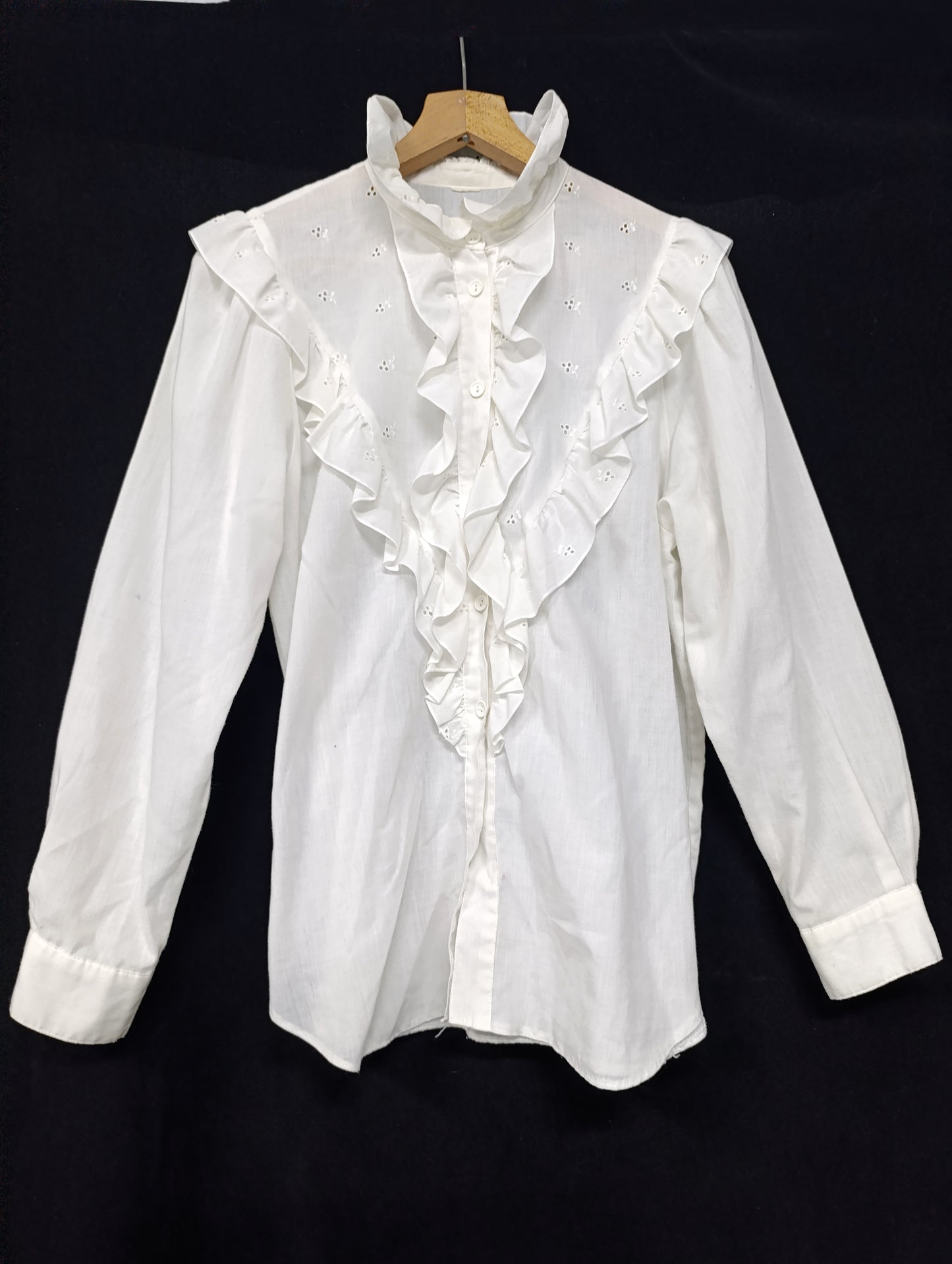 Vintage Cotton Ruffle Blouse 𝄞