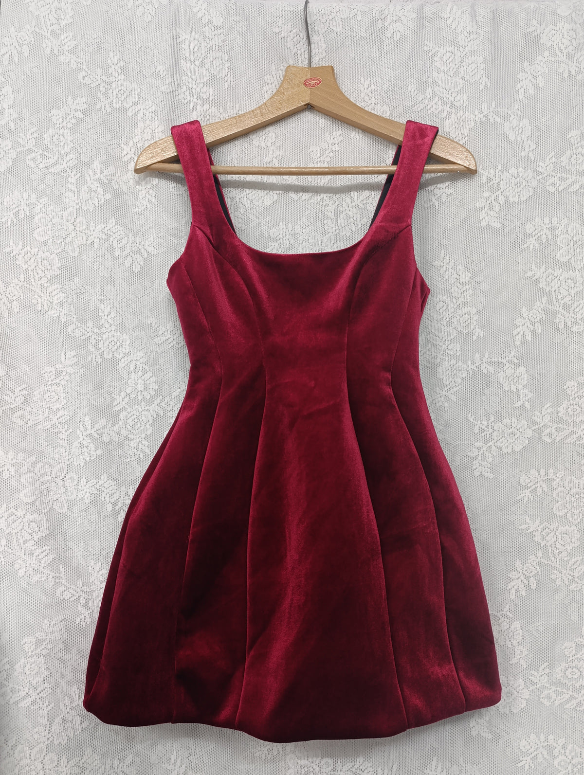Burgundy Velvet Mini Dress ⛦