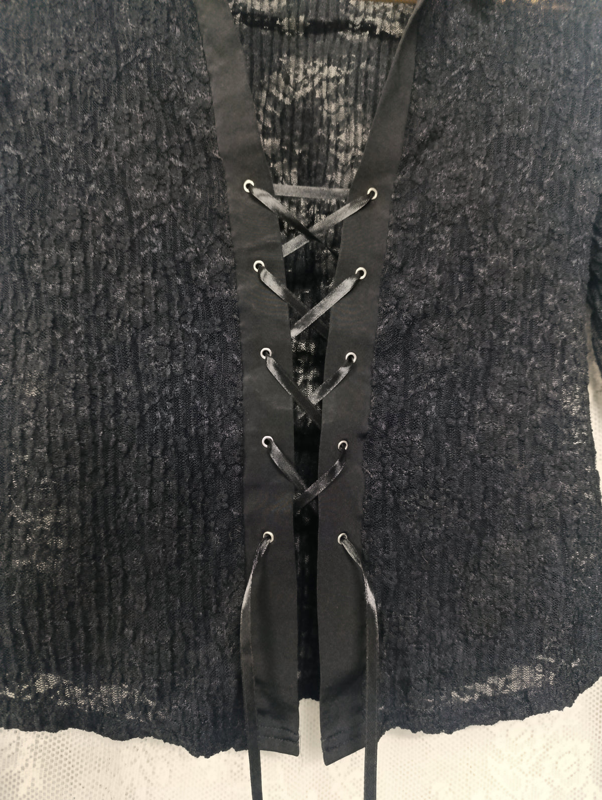 Lace Corset Tie Shirt ✞︎