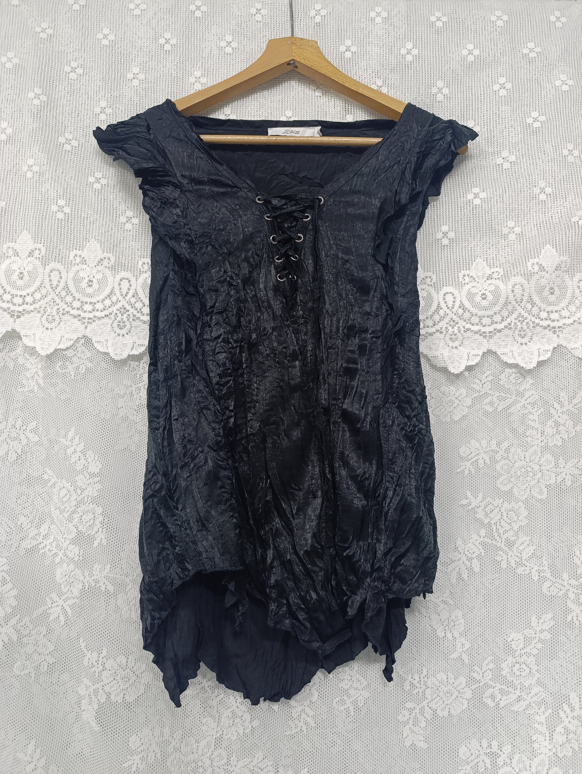 Satin Ruffle Tie Top ₍ᐢ._.ᐢ₎♡