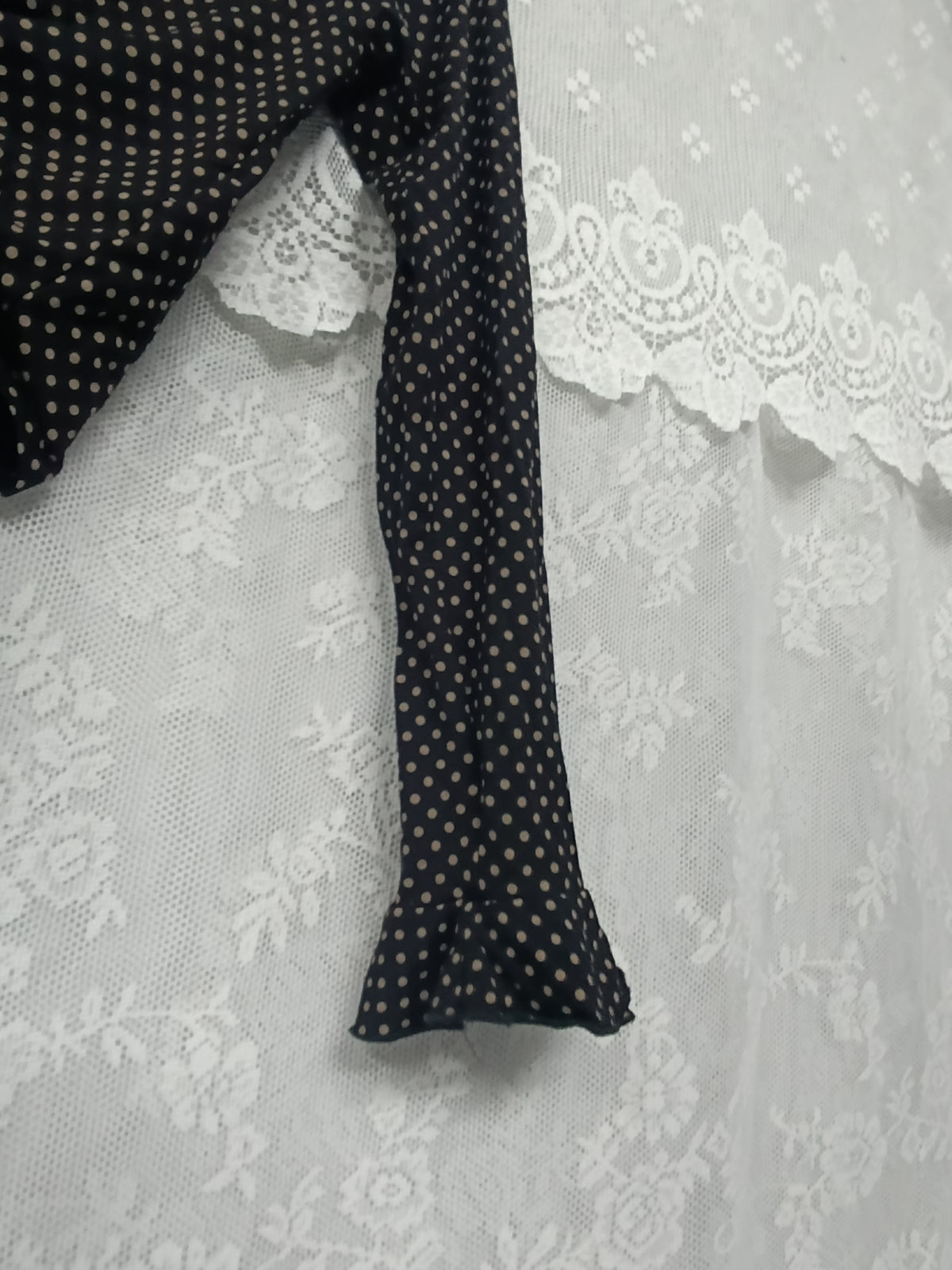 Black Polka Dot Ruffle Blouse ༺♰༻