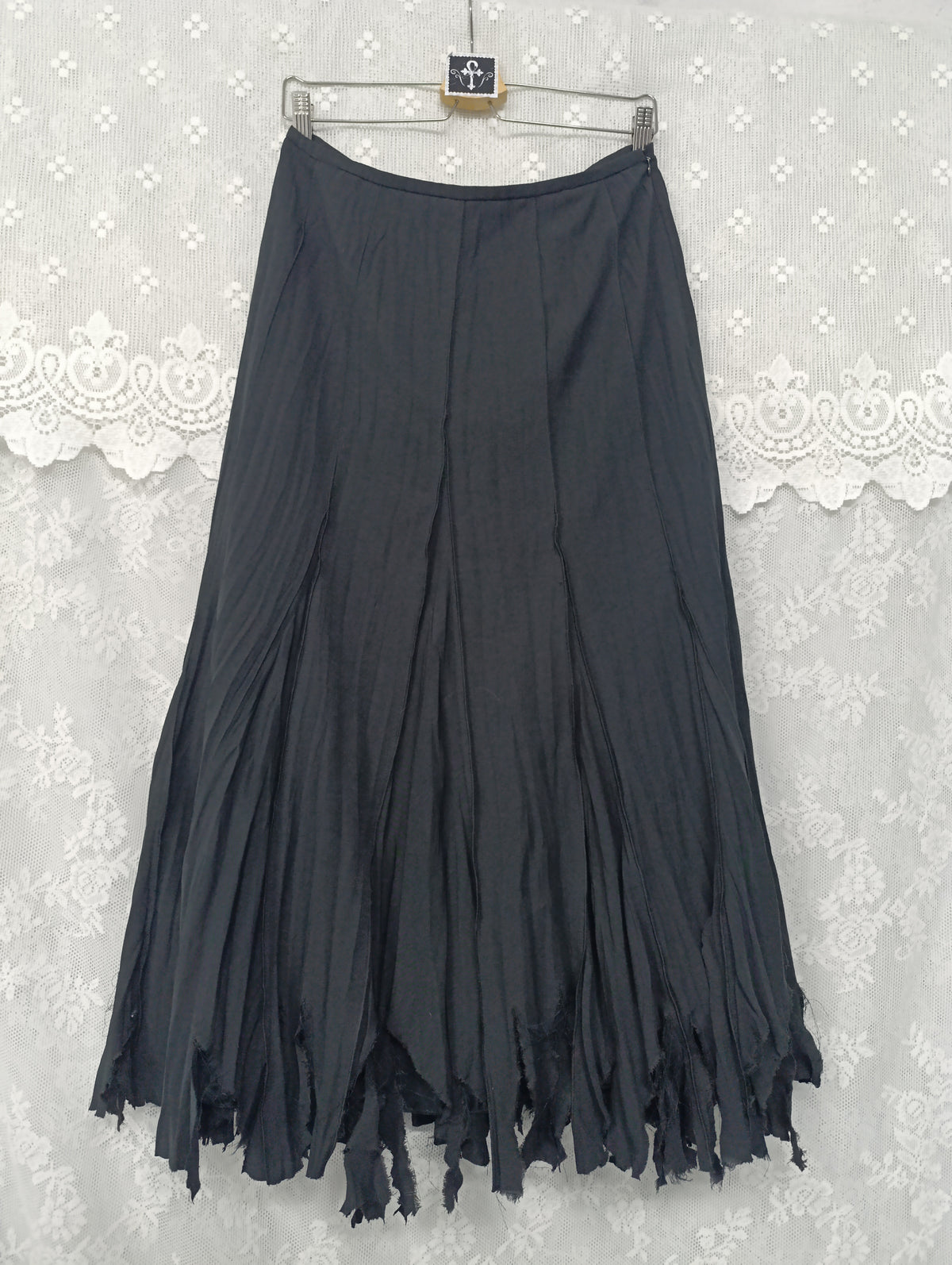 Distressed Witchy Maxi Skirt 𖤐⭒๋࣭