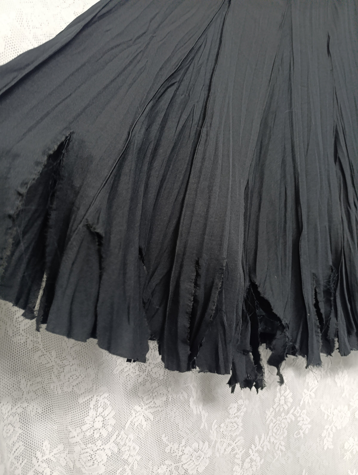 Distressed Witchy Maxi Skirt 𖤐⭒๋࣭