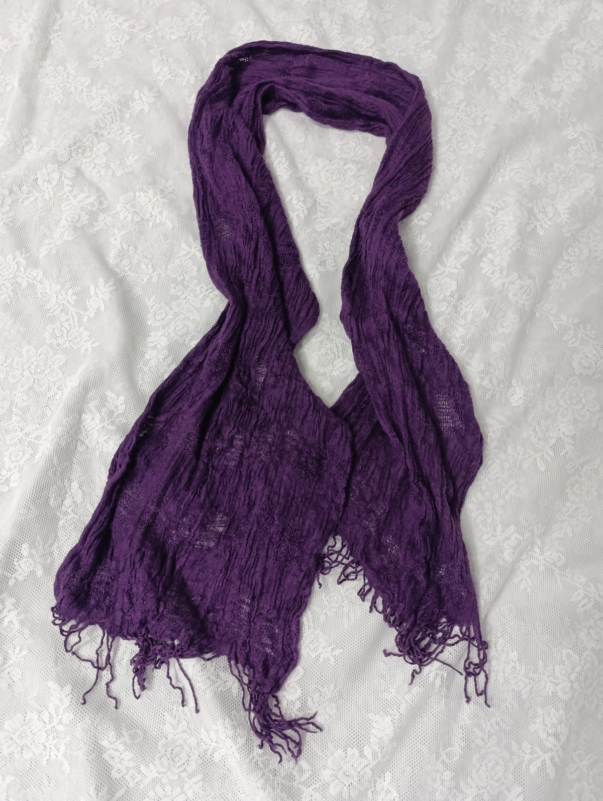 Purple Wool Wrap Scarf જ⁀➴