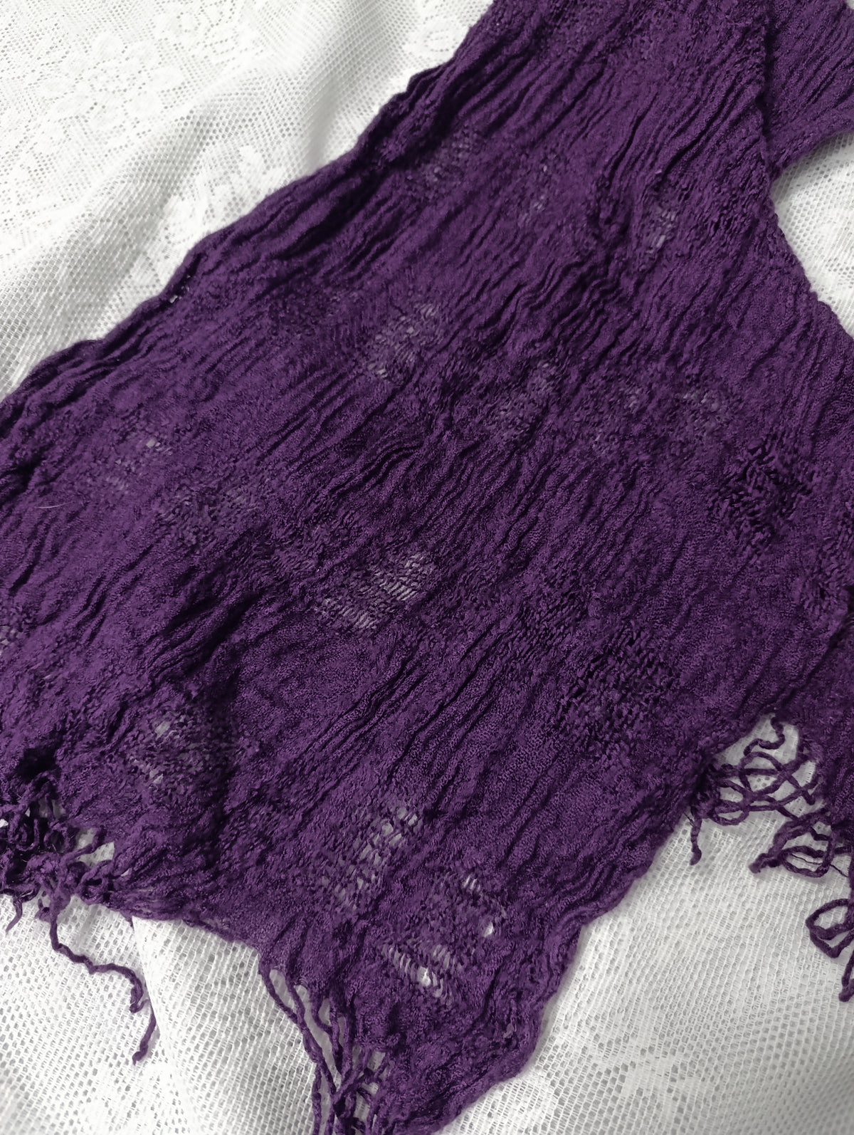 Purple Wool Wrap Scarf જ⁀➴