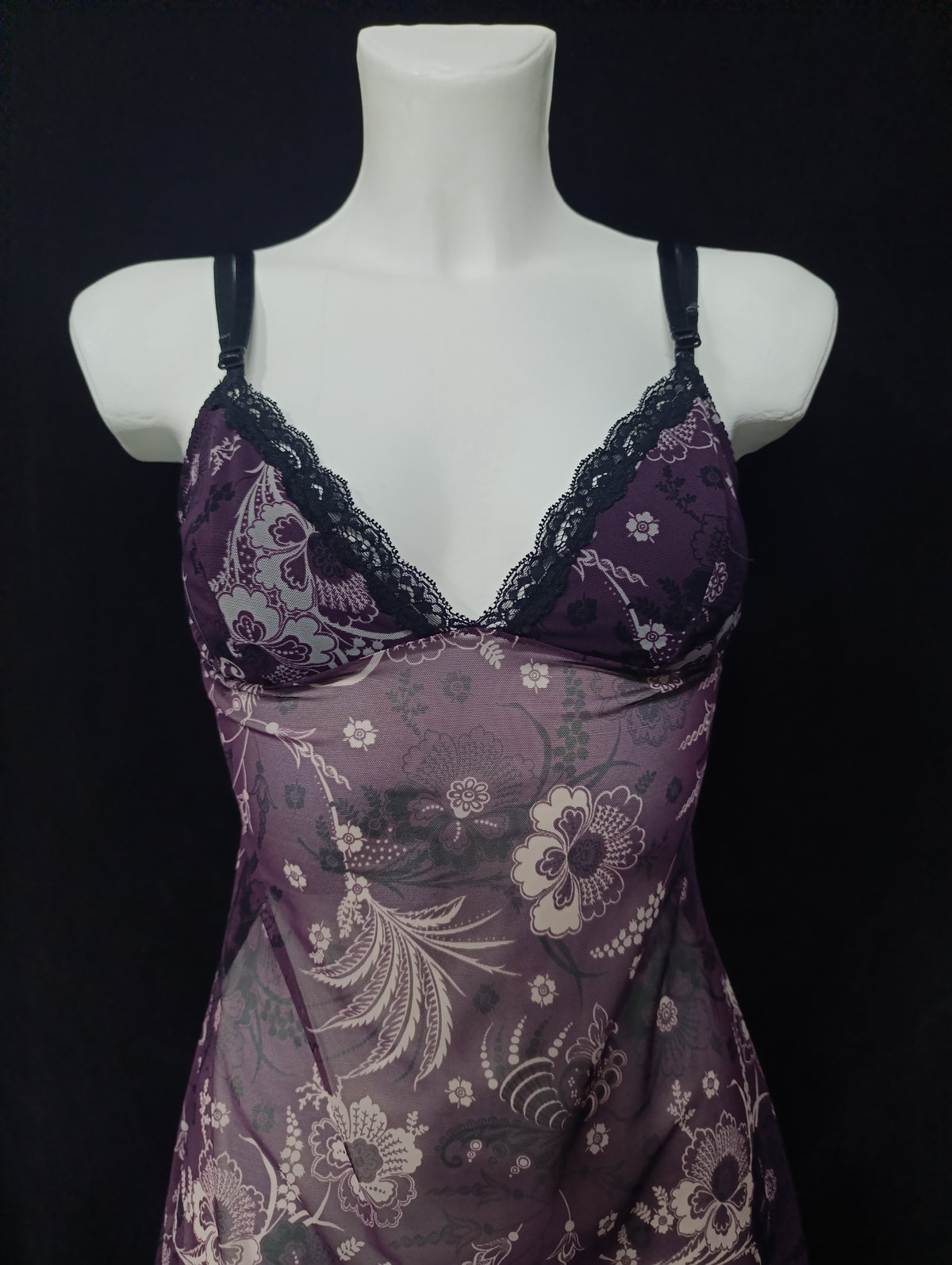 Purple Floral Mesh Slip 𝜗ৎ