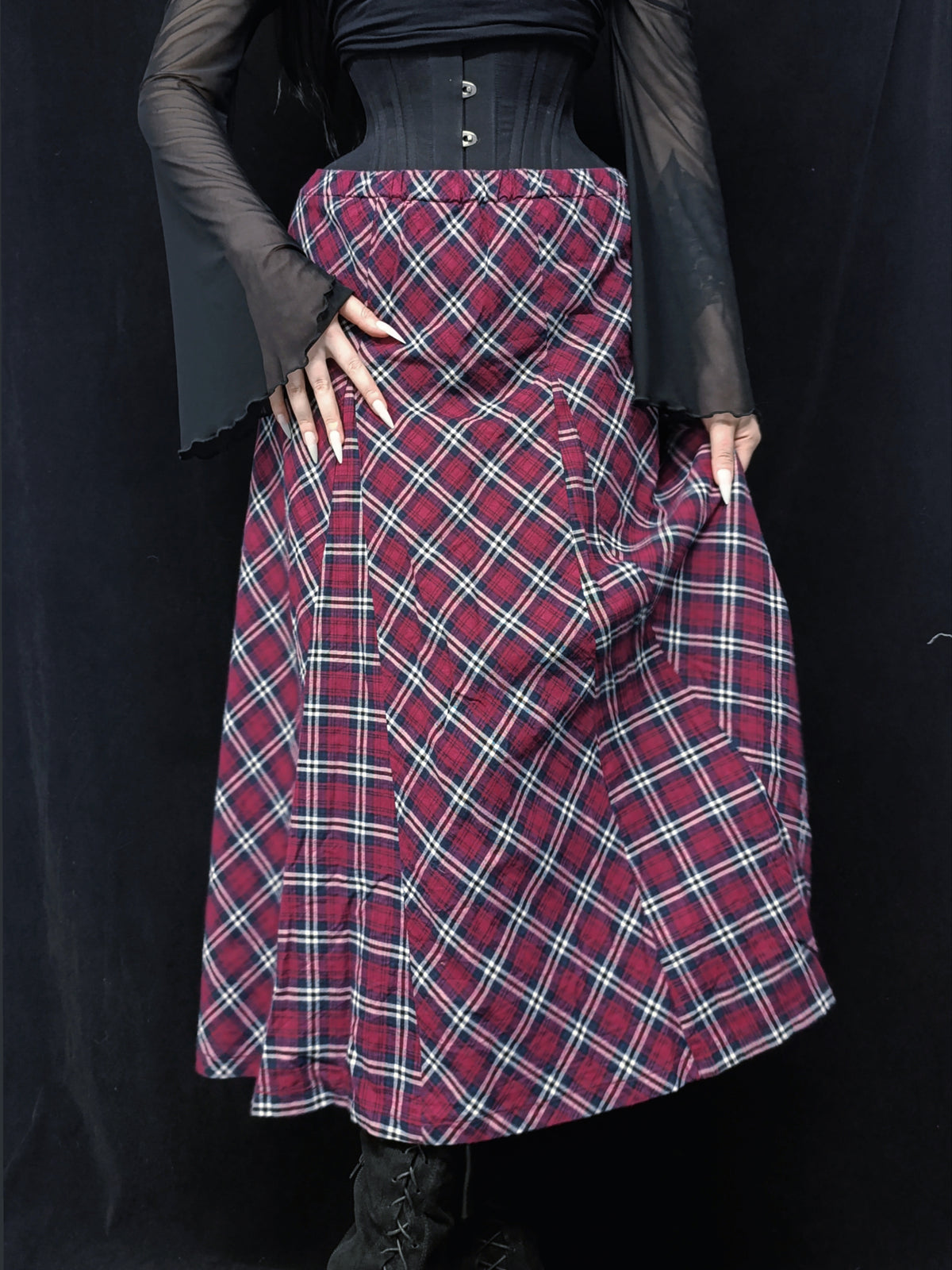 Pink & Purple Plaid Maxi Skirt ✞︎